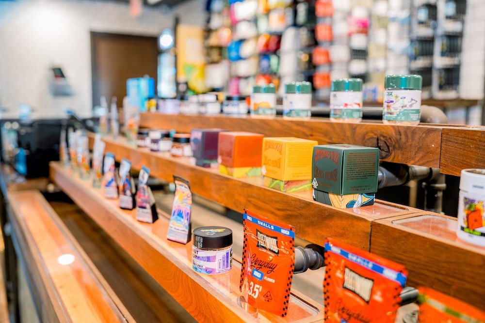 Product shelves at Electric Avenue